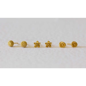 Cherry Blossom Earrings, sakura earrings flower earrings, flower studs, gold studs, tiny studs, small studs, dainty studs, bridal earrings image 7