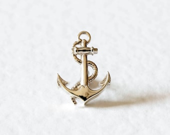 Anchor Tie Pin/Lapel Pin – Silver/Gold, anchor pin, anchor brooch, anchor lapel pin, silver anchor lapel pin, groom lapel pin