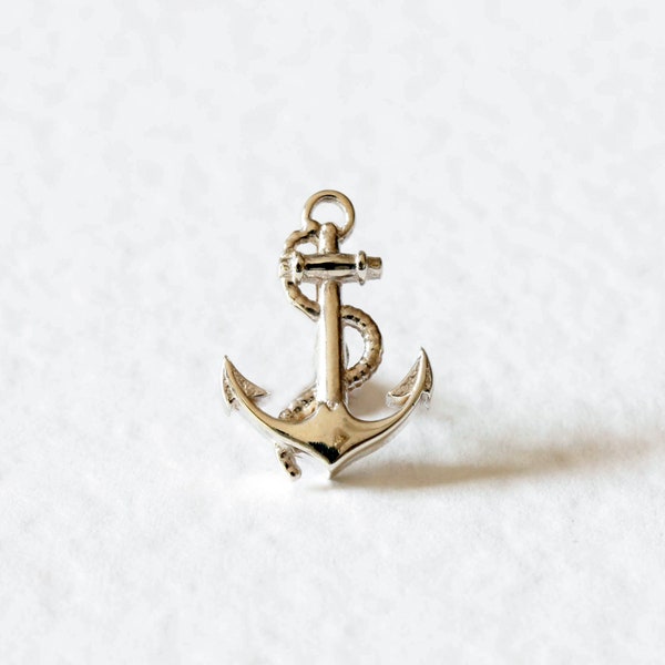 Anchor Tie Pin/Lapel Pin – Silver/Gold, anchor pin, anchor brooch, anchor lapel pin, silver anchor lapel pin, groom lapel pin