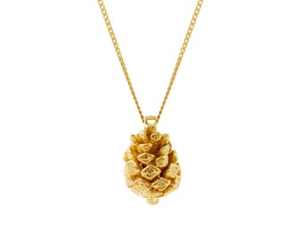 Baby Pine Cone Necklace - Gold/Silver, winter necklace, christmas gift, nature lover necklace