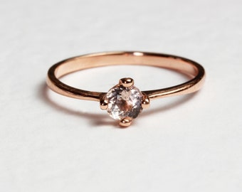 Morganite Petal Ring - Rose Gold/Silver/Gold, morganite ring, rose gold ring, pink ring, promise ring, engagement ring, flower ring