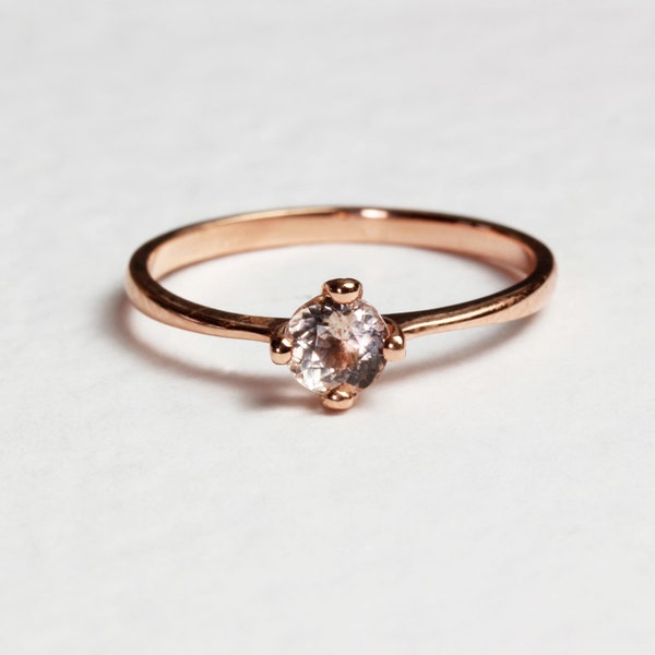 Morganite Petal Ring - Rose Gold/Silver/Gold, morganite ring, rose gold ring, pink ring, promise ring, engagement ring, flower ring