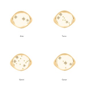 Diamond Constellation RingGold Signet RingZodiac RingAstrology RingGold Signet Ring Women Constellation RingGift for her image 5