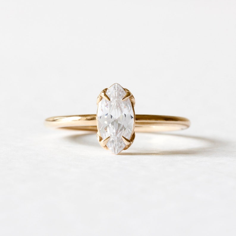 Cinderella Marquise Diamond Ring Marquise Engagement Ring, Marquise Ring, Lab Grown Diamond Ring, Elegant Ring, Proposal Ring image 4