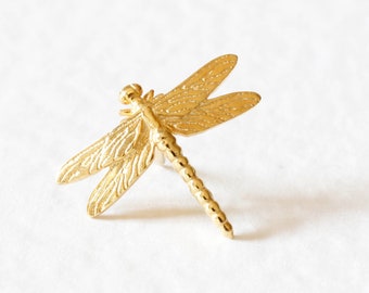 Dragonfly Tie Pin/Lapel Pin – Silver/Gold - dragonfly lapel pin, dragonfly brooch, dragonfly pin, insect lapel pin, wedding lapel pin