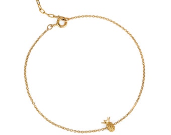 Pineapple bracelet – gold, cute charm bracelet