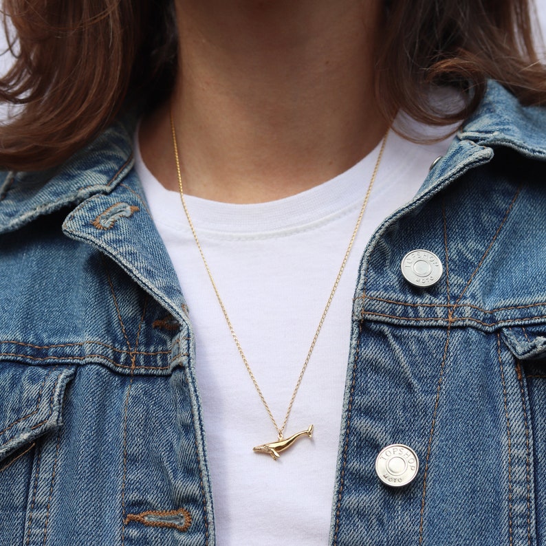 Blue Whale Necklace Silver/gold Animal Necklace Beach Etsy