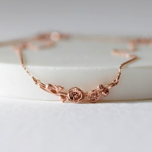Poppy & poppy seedpod necklace - Silver/Gold/Rose Gold - poppy necklace, flower necklace, floral necklace, delicate necklace