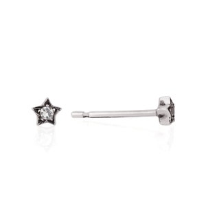 Star Diamond Earrings, star stud earrings, diamond earrings, silver studs, tiny stud earrings, small stud earrings, celestial earrings
