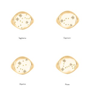 Diamond Constellation RingGold Signet RingZodiac RingAstrology RingGold Signet Ring Women Constellation RingGift for her image 8