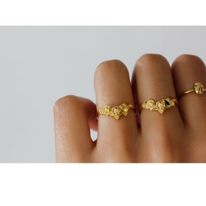 Rose Ring, Diamond & Tourmaline Gold/Silver/Rose Gold/White Gold flower ring, wedding ring, promise ring, engagement ring image 3
