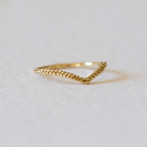Wheat ring, wishbone ring, chevron ring, wedding band, wedding ring, gold stacking ring, promise ring, delicate wedding ring, dainty wedding