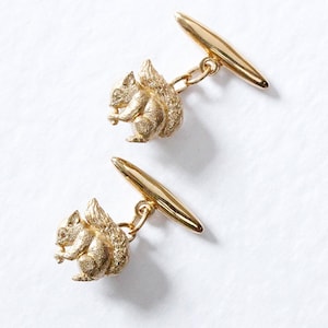 Baby Squirrel Cufflinks - Silver/Gold, British wildlife, animal cufflinks, gift for nature lovers, wildlife gifts, squirrel gifts.