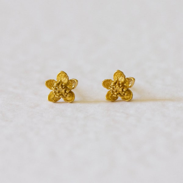 Pendientes de flor de cerezo, pendientes sakura - pendientes de flores, pendientes de flores, pendientes de oro, pendientes pequeños, pendientes delicados, pendientes de novia