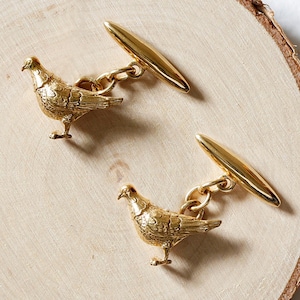 Pigeon Cufflinks – Silver/Gold, bird cufflinks, animal cufflinks, London gifts, city pigeon, groom cufflinks, gift for bird lover