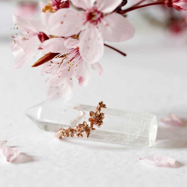 Cherry Blossom Ring, sakura ring – Silver/Gold/Rose Gold/White Gold, flower ring, engagement ring, promise ring, wedding band, wedding ring,
