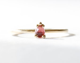 Pink Tourmaline Ring - Silver/Gold/Rose Gold - tourmaline stacking ring, pink ring, promise ring, delicate ring, dainty ring, gemstone ring