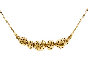 Collar "La Belleza de las Mariquitas" – Oro/Plata/Oro Rosa