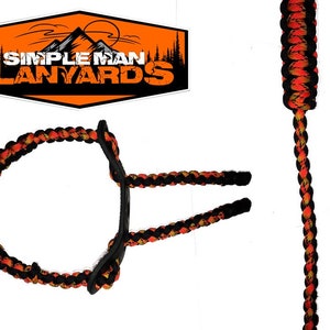 Paracord Bow Wrist Sling  Black and Atomic