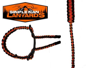 Paracord Bow Wrist Sling  Black and Atomic