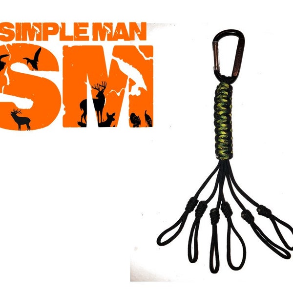 Paracord Small Game Tote Carrier Strap Black & Gecko