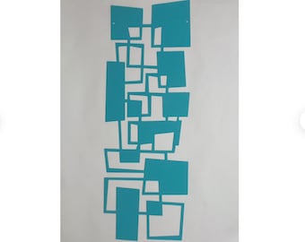 Mid Century Modern Metal Wall Art - Abstract Geometric Shapes A85