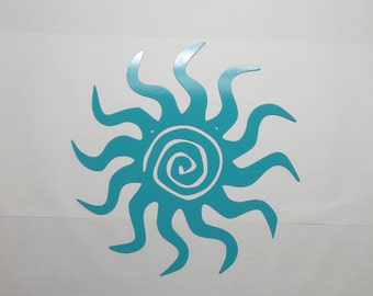 Powder Coated Metal Sun Wall Art – Indoor/Outdoor Garden Decor