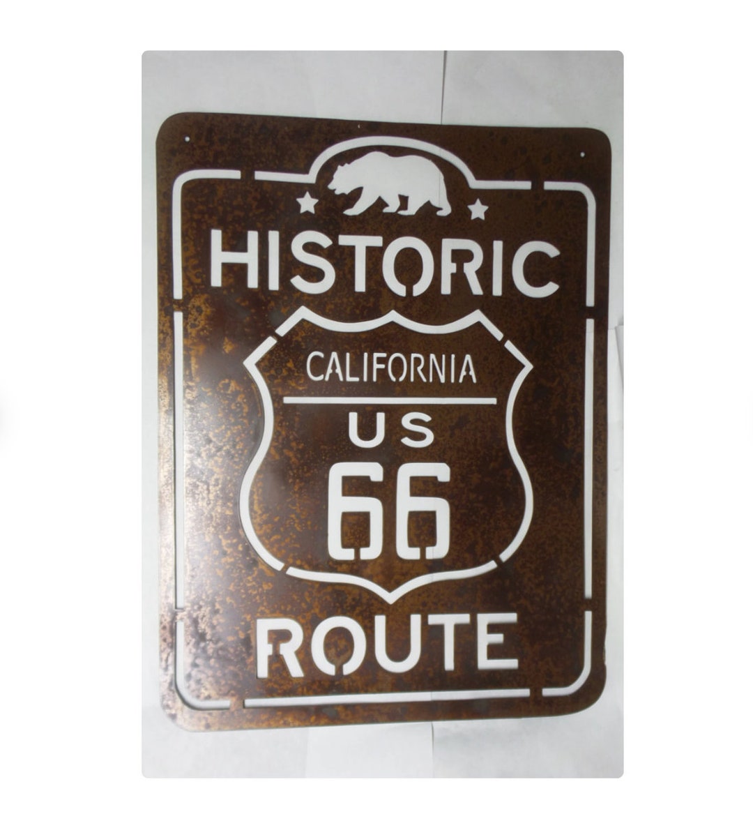 Route 66 Metal Sign – Rustic Patina, Historic US Roadside Decor - Etsy