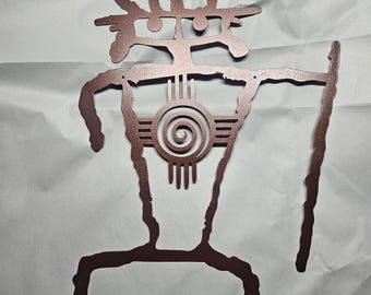 Petroglyph Zia sun style warrior P207