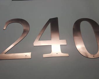 Solid Copper Address Numbers - Modern House Numbers, Arts & Crafts ADF13
