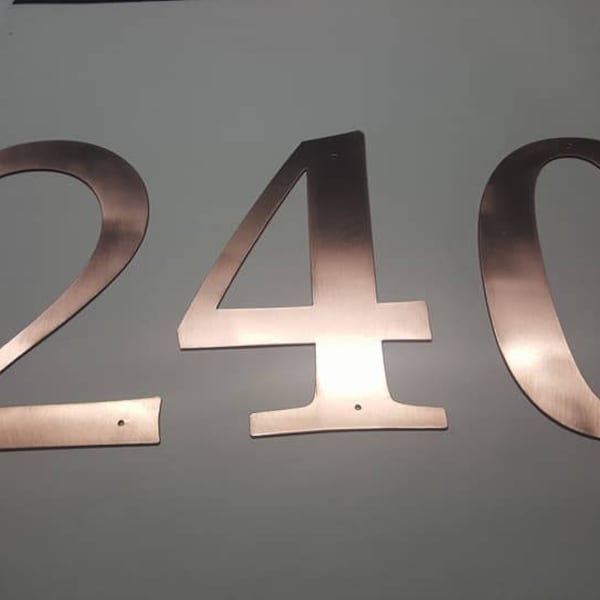 Copper Numbers - Real Copper Numbers - 5,6,8 or 12 inch  Address Numbers -    Custom SOLID PURE Copper address signs as well ADF13