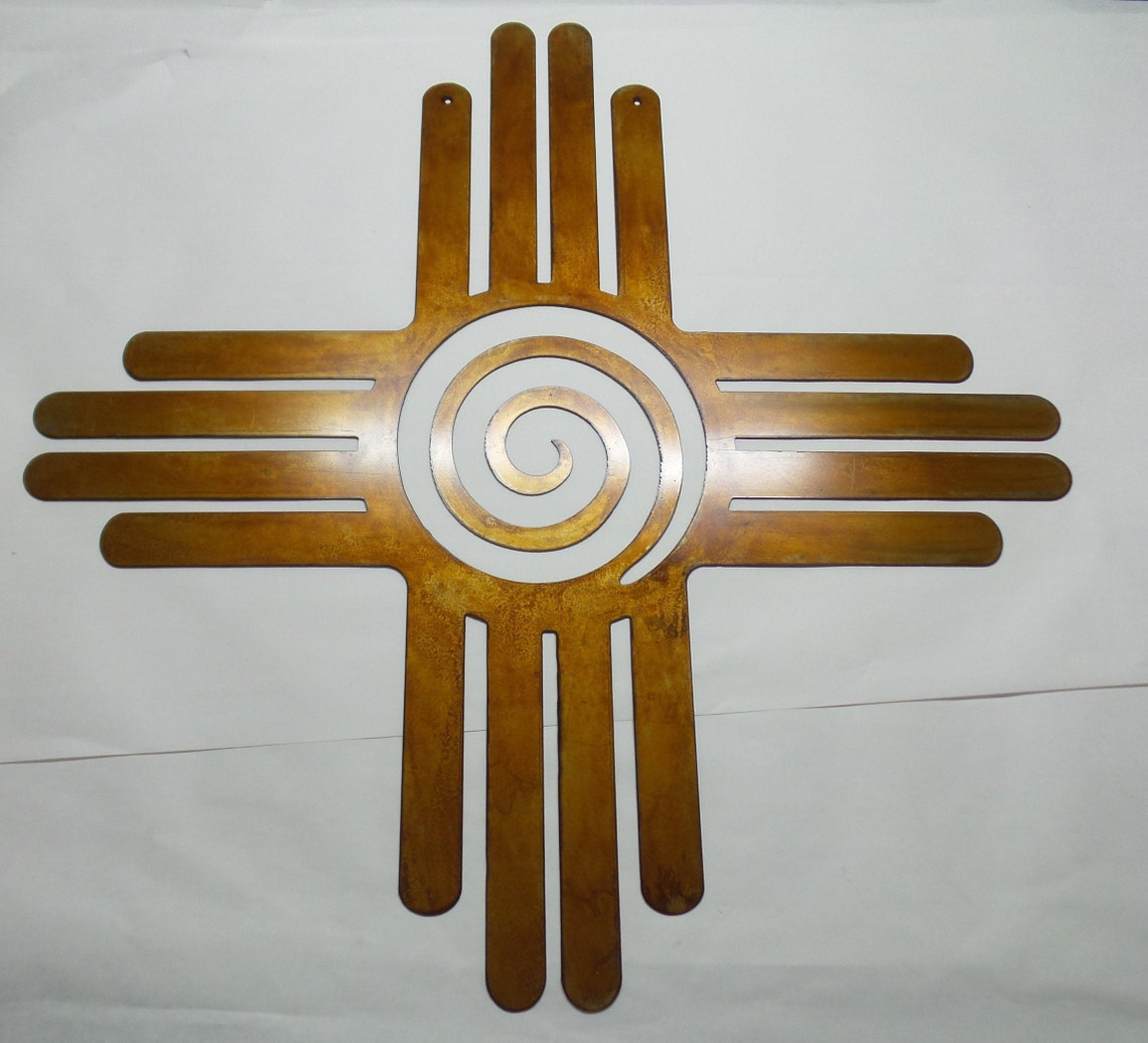 New Mexico Zia Sun Symbol Metal Sign Z5 Etsy
