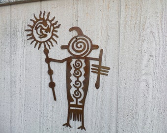 Southwestern Metal Petroglyph Wall Art - Rusty Patina Finish P198