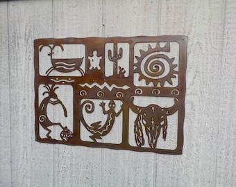 Southwestern Metal Art - Petroglyph - Metal Wall Art - Wall Art P194
