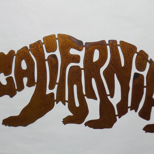 California Bear Wall Art Metal Sign C53 Etsy
