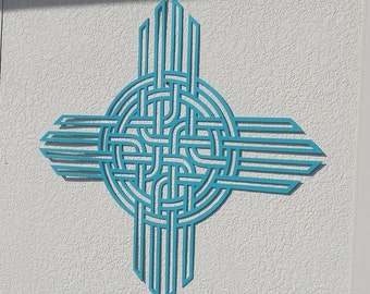 New Mexico Zia Sun Symbol - Zia Sun with Celtic Vibe - Metal Sign - Metal Art Z12