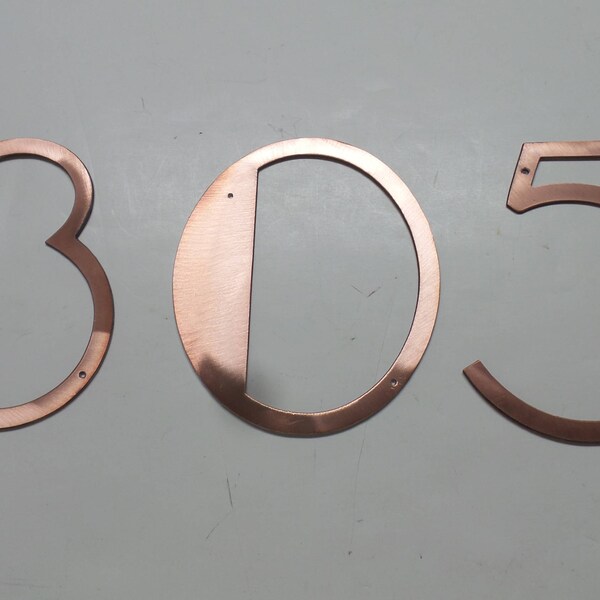 Modern House Numbers - SOLID Copper - Art Deco - Art Deco Numbers - Address Numbers - Modern Decor - Copper Wall Art - Outdoor Sign.  ADF14