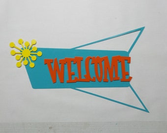 Welcome - Welcome Sign - Atomic Wall Art - Googie Art - Mid Century Modern - MCM - Retro - Googie Abstract - Metal Wall Art - Metal Art W128