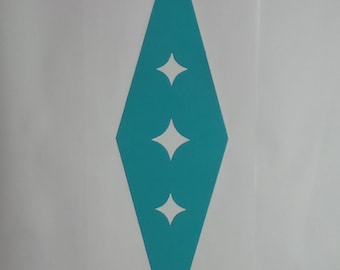 Mid Century Abstract Modern Wall Art - Retro Diamond Wall Art - Metal Wall Art A83