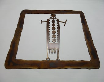 Southwestern Petroglyph Metal Wall Art - Rusty Patina Finish