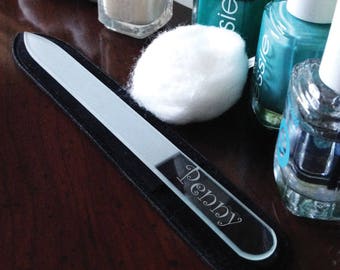 Crystal Nail File Personalized, Monogrammed Glass Nail File, Frosted Nail File, Eco Friendly Nails