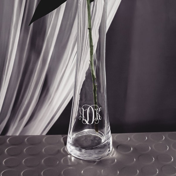 Engraved Crystal Vase Etsy