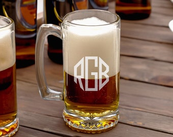 25oz Engraved Beer Mug, Personalized Beer Mug, Custom Beer Mug, Glass Beer Mug, Beer Glass, Monogrammed Beer Mug, Custom Tankard, Mug