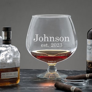 Personalized Oversized Brandy Snifter Glass, Cognac, Monogrammed Snifter, Novelty Snifter Glass