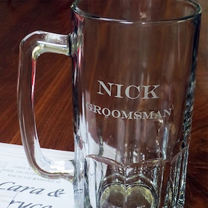 Personalized Liter Beer Mug, Custom Beer Mug, Personalized Mug, Beer Mug, Beer Stein, Engraved Glass, Custom Glass, Groomsman, Mug (CS906)