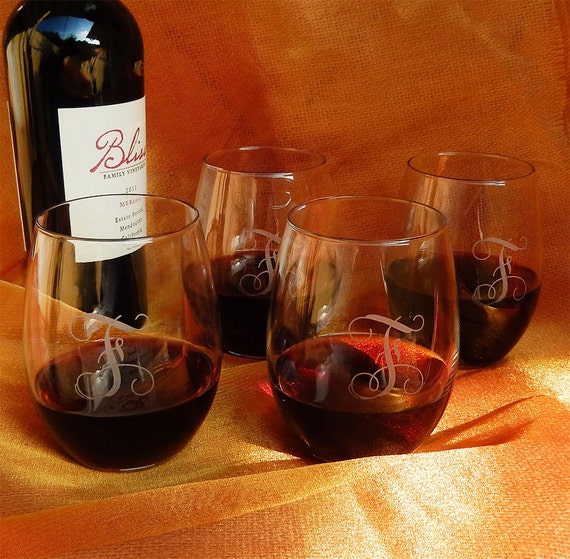 Personalized 15 oz. Stemless Wine Glass