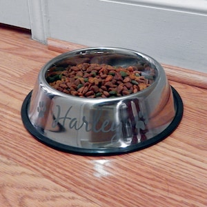 Custom Dog Bowl,  Water Bowl, Stainless Steel, Pet Parent Gift, Custom Pet Food Bowl, Dog Food Bowl, Cat Food Bowl