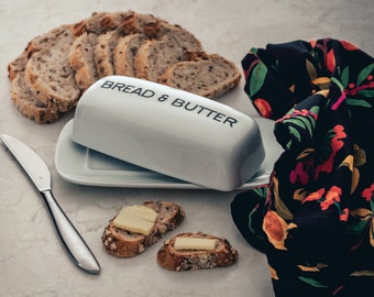 Bread & Butter' Ceramic Butter Dish