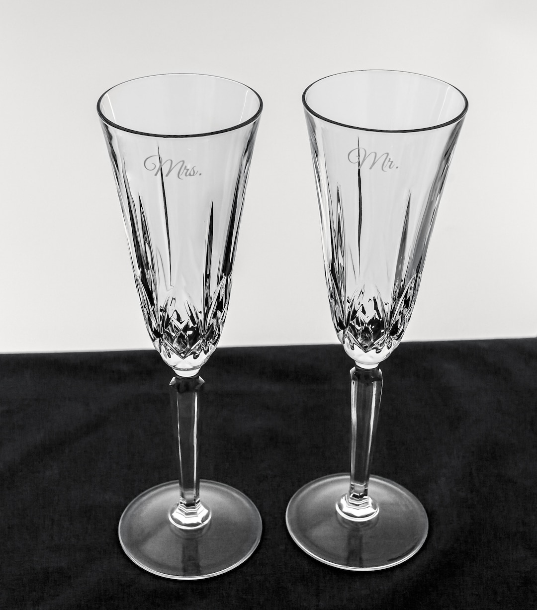 Waterford Champagne Flutes, Waterford Monogrammed Toasting Glasses
