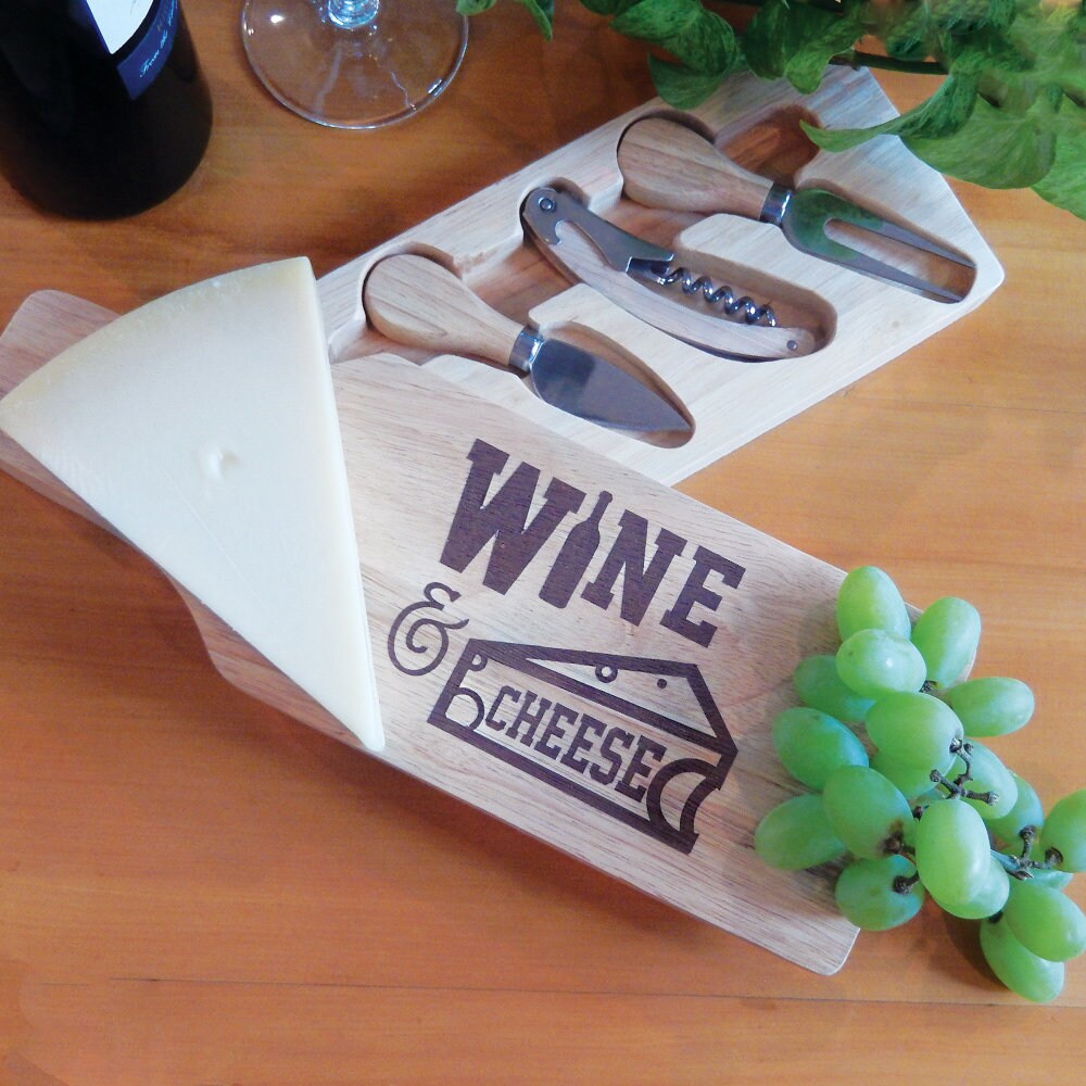 Personalized Wine & Cheese Board Monogrammed Cheese Board Etsy